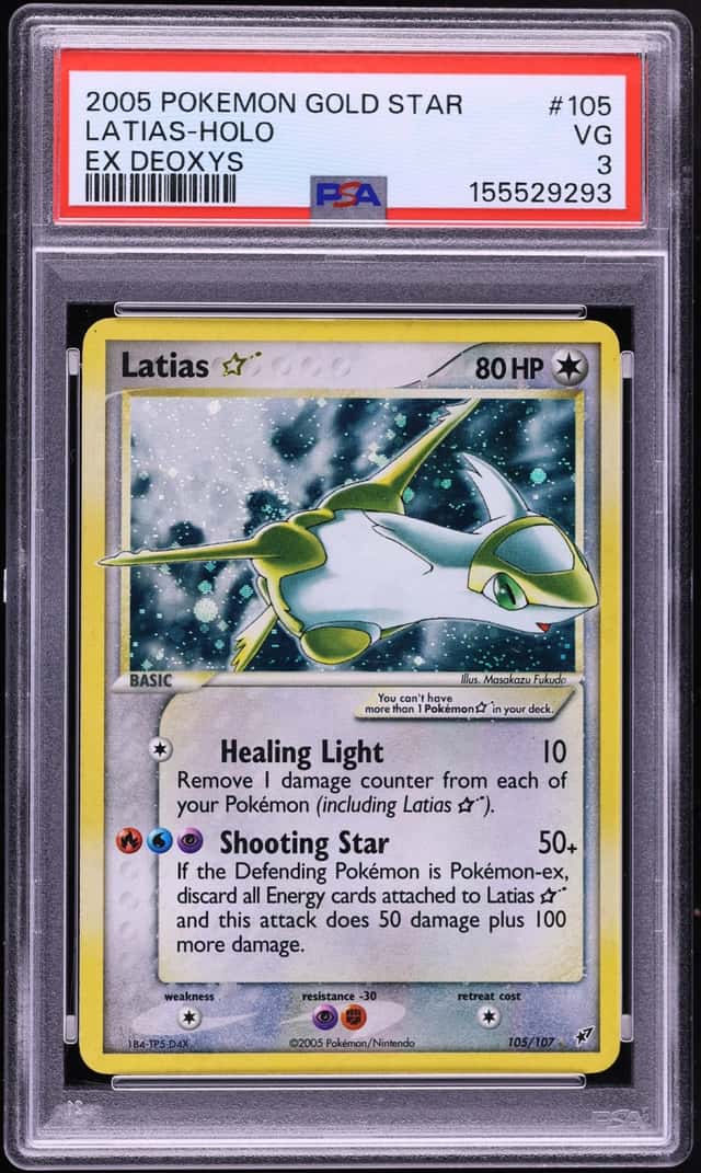 2005 Pokemon EX Deoxys Holo Latias Gold Star #105 PSA 3 VG
