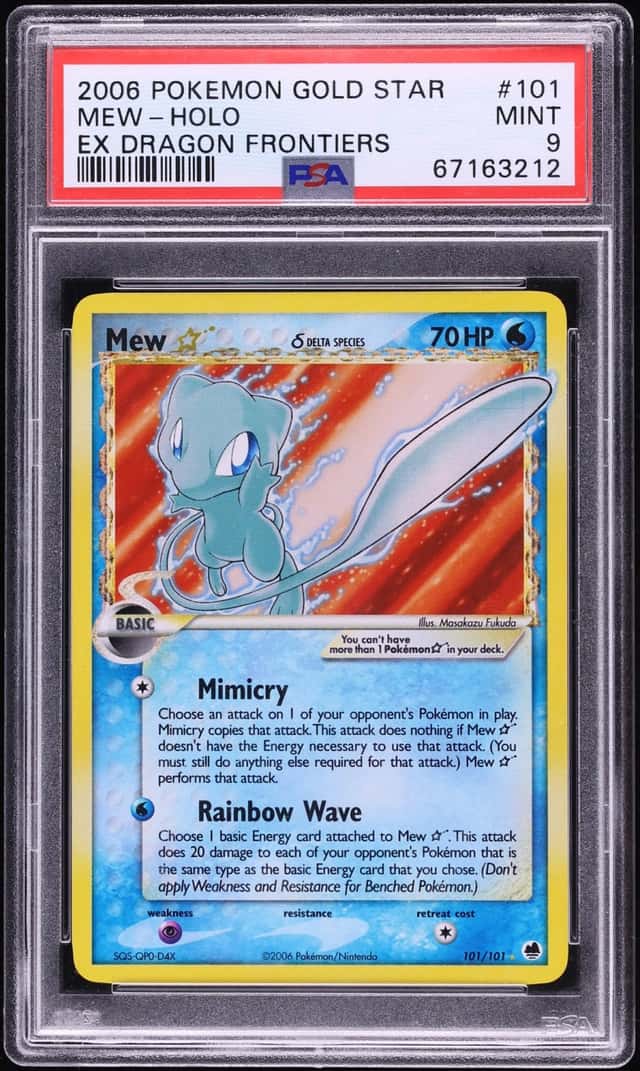 2006 Pokemon EX Dragon Frontiers Holo Mew Gold Star #101 PSA 9 MINT