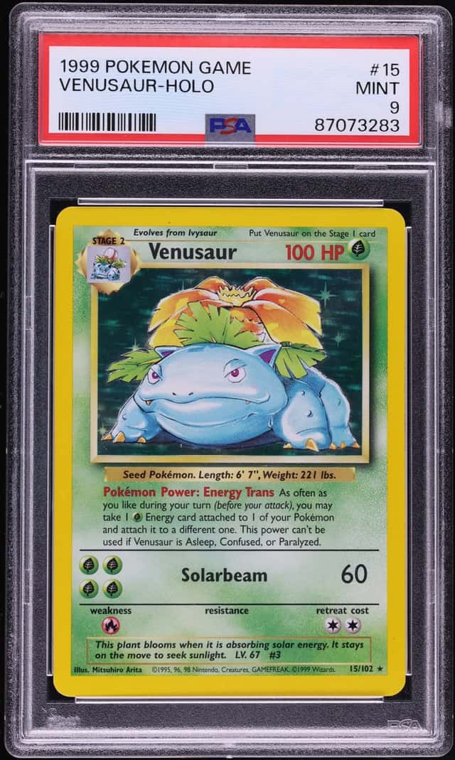 1999 Pokemon Base Set Holo Venusaur #15 PSA 9 MINT