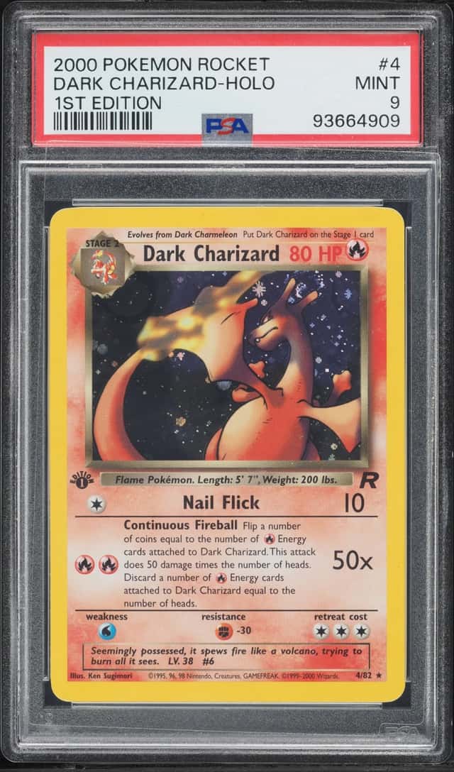 2000 Pokemon Team Rocket 1st Edition Holo Dark Charizard #4 PSA 9 MINT