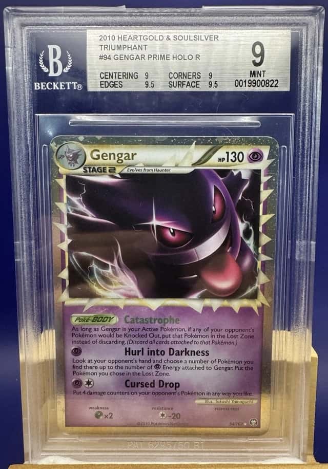 2010 POKEMON HEARTGOLD & SOULSILVER TRIUMPHANT #94 GENGAR PRIME BECKETT BGS 9