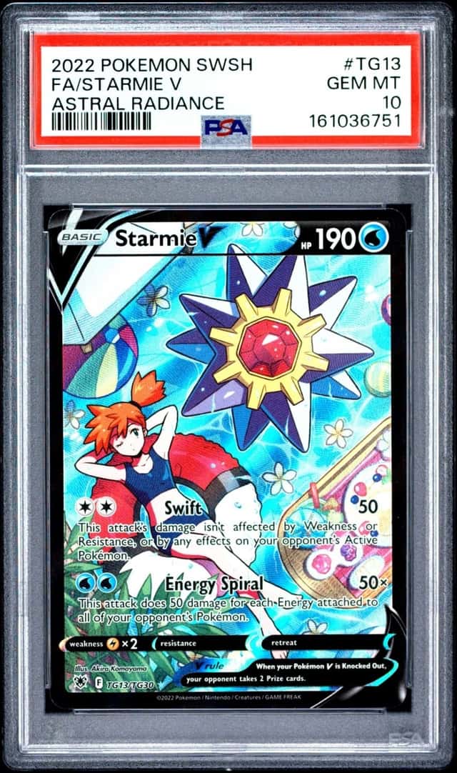 2022 POKEMON SWORD & SHIELD ASTRAL RADIANCE #TG13 FULL ART/STARMIE V PSA 10