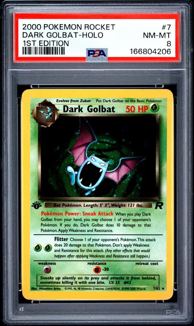 2000 POKEMON ROCKET 1ST EDITION #7 DARK GOLBAT-HOLO PSA 8