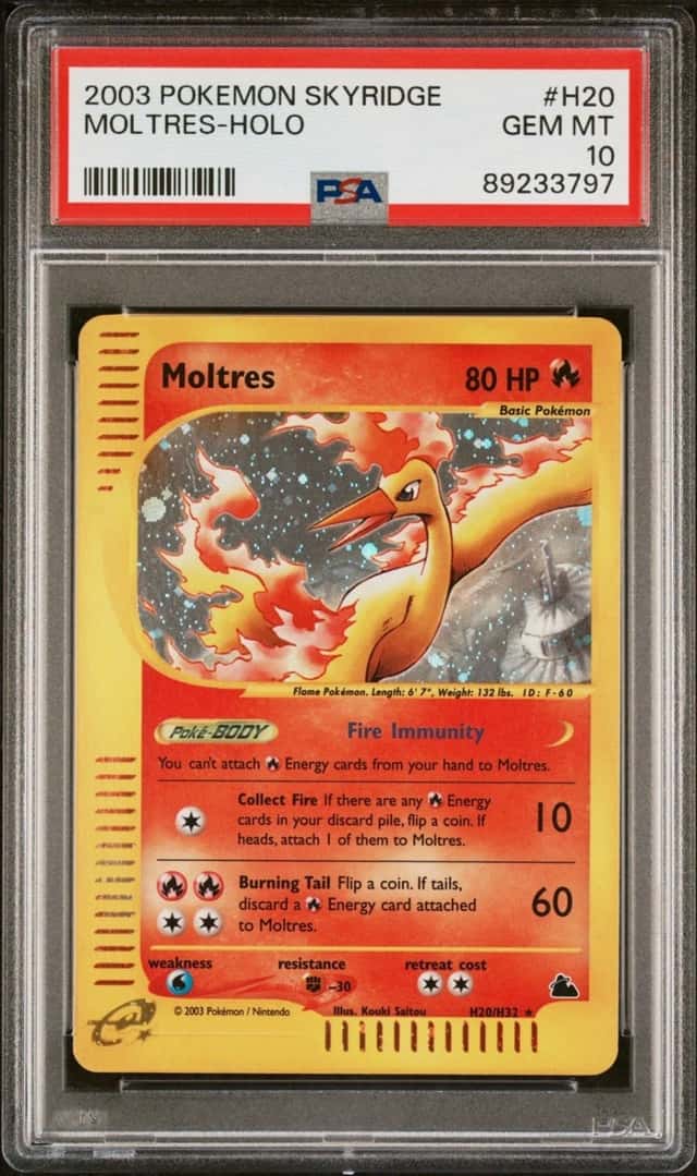Pokémon Moltres H20 Skyridge Holo PSA 10 NEW CERT