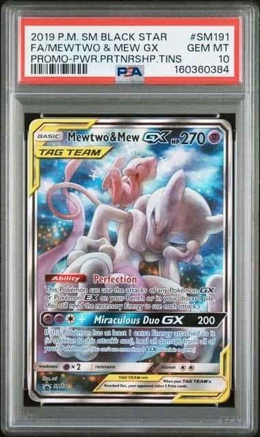 Mewtwo & Mew GX *PSA 10* Full Art Promo *Power Partnership* #SM191 * Pokemon