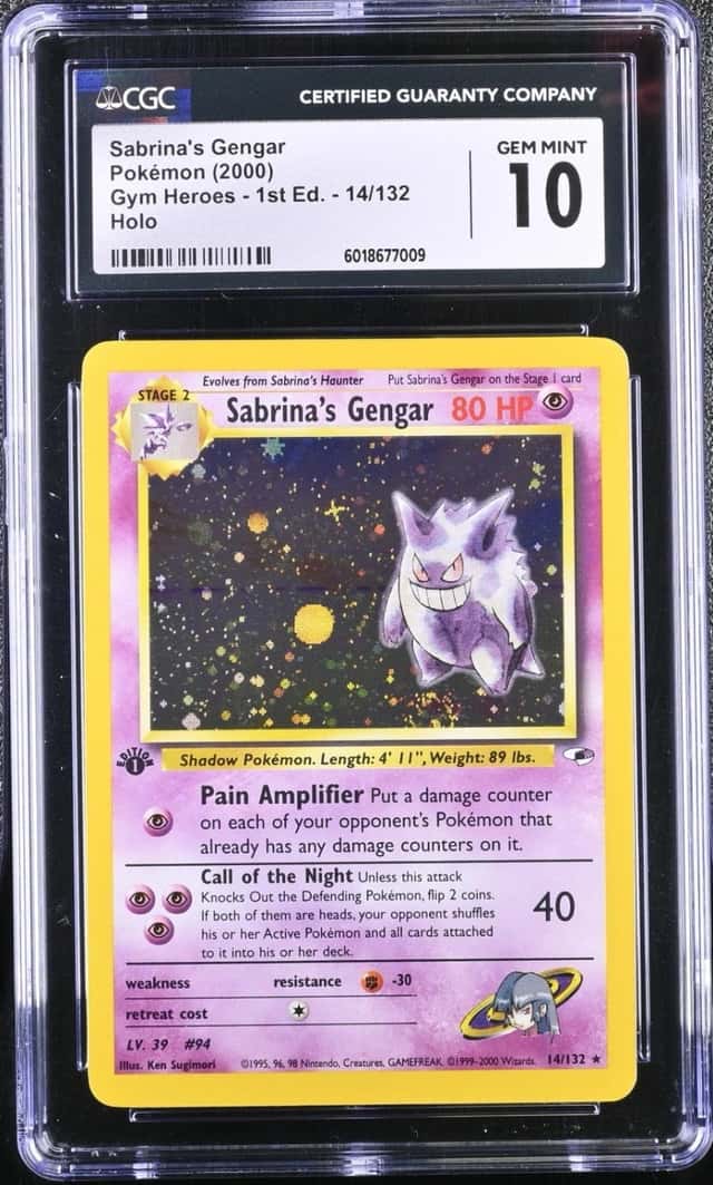 Pokemon Sabrina's Gengar Gym Heroes 1st Edition Holo Rare #14 CGC 10 Gem Mint