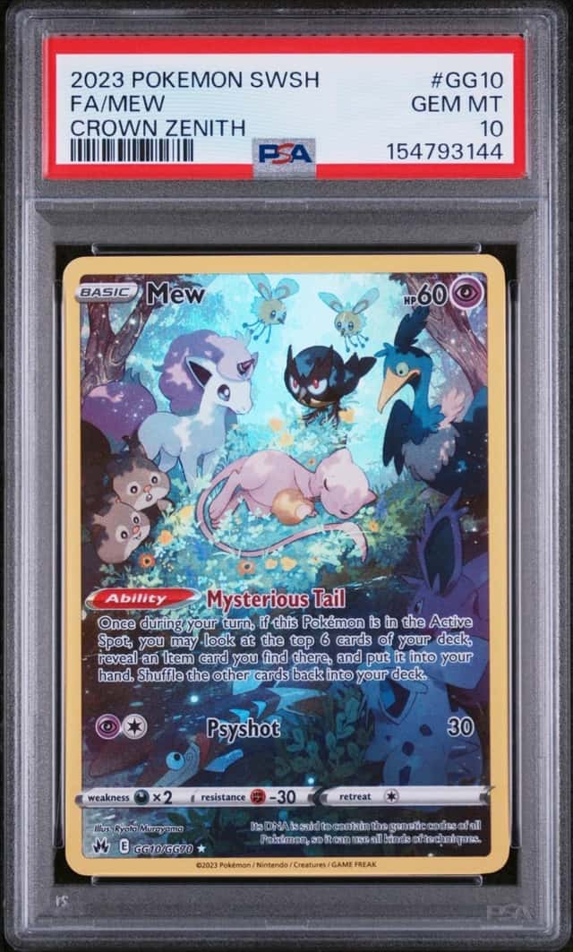 2023 POKEMON SWORD & SHIELD CROWN ZENITH #GG10 FULL ART/MEW PSA 10