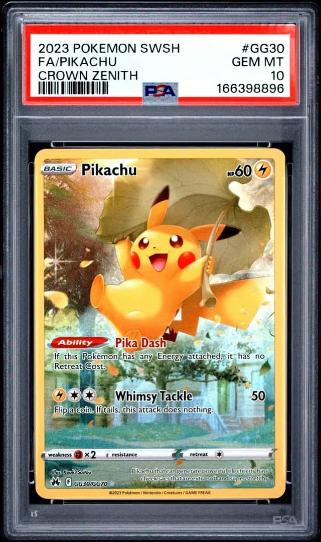 2023 POKEMON SWORD & SHIELD CROWN ZENITH #GG30 FULL ART/PIKACHU PSA 10