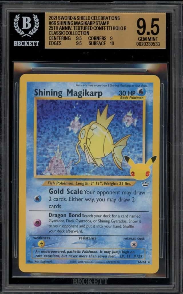 Pokemon Shining Magikarp 25th Ann. Holo Classic Coll. Celebrations 66 BGS 9.5