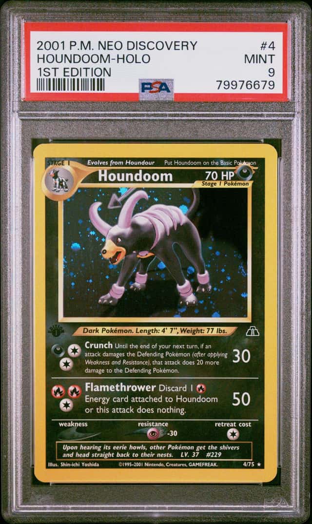 Pokemon Houndoom Holo Neo Discovery 4/75 1st Edition PSA 9 Mint