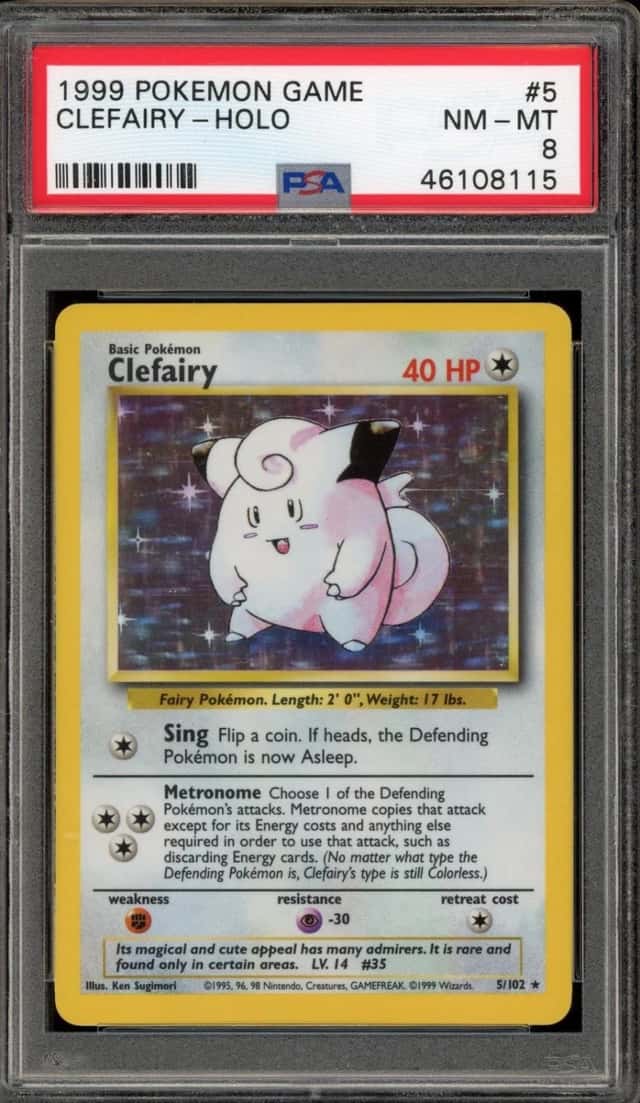 Pokemon Clefairy Holo Base Set Unlimited 5/102 PSA 8