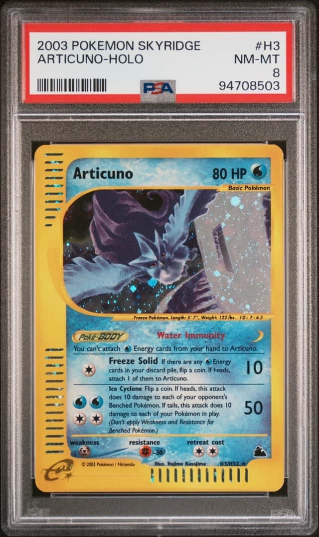 Pokemon Articuno Holo Skyridge H3 PSA 8