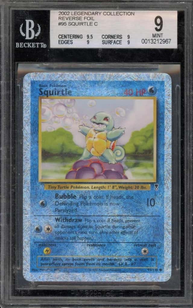 Pokemon Squirtle Legendary Coll. Reverse Foil 95 BGS 9 Mint DAMAGED