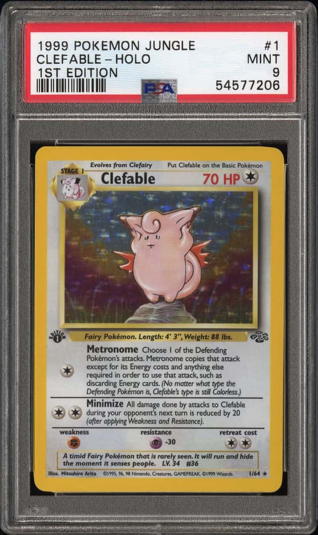 Pokemon Clefable Holo Jungle 1/64 1st Edition PSA 9 Mint