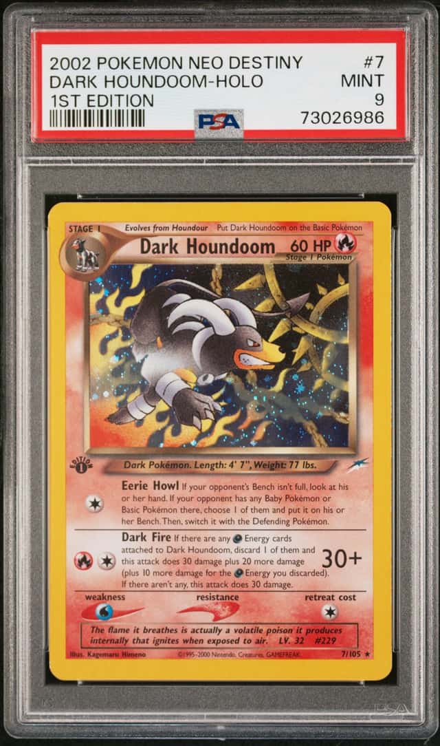 Pokemon Dark Houndoom Holo Neo Destiny 7/105 1st Edition PSA 9 Mint