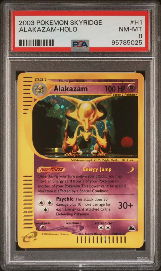 Pokemon Alakazam Holo Skyridge H1/144 PSA 8