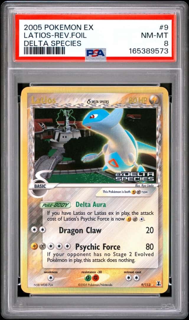 Pokemon Latios Reverse Holo EX Delta Species 9/113 PSA 8