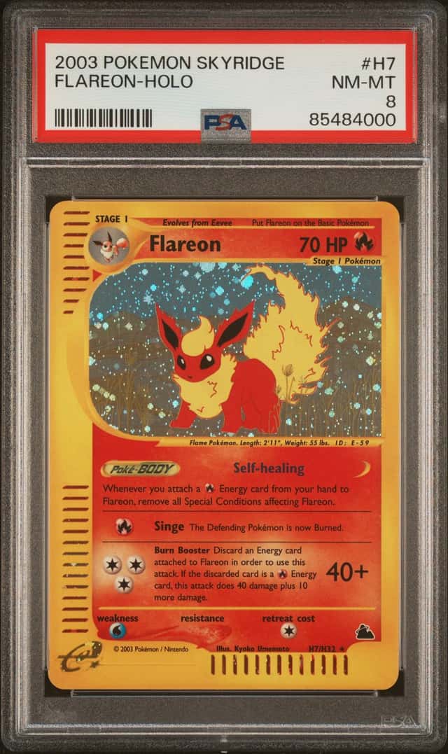 Pokemon Flareon Holo Skyridge H7 PSA 8