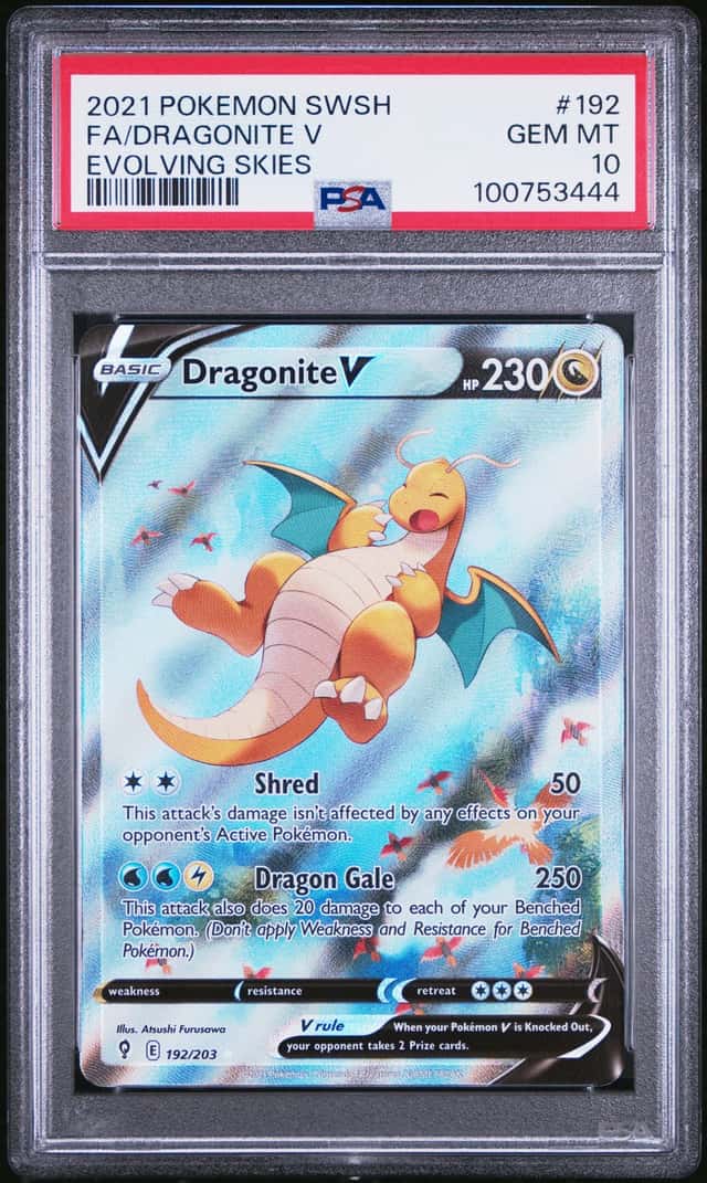 Pokemon Dragonite V Evolving Skies Full Alt Art 192/203 PSA 10 Gem Mint
