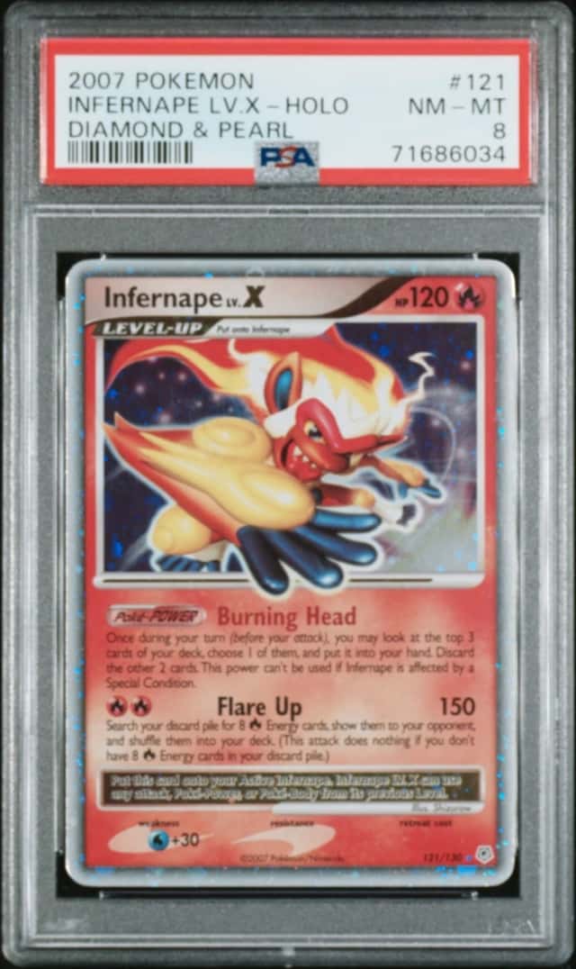 Pokemon Infernape LV.X Holo Diamond & Pearl 121/130 PSA 8