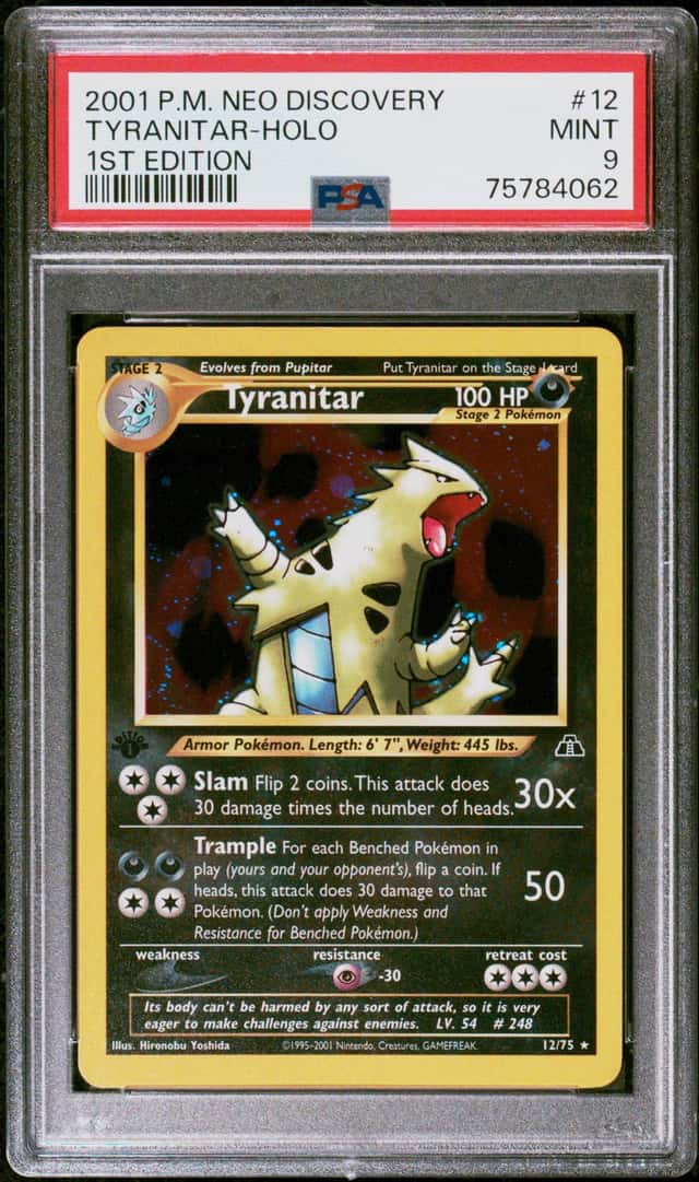 Pokemon Tyranitar Holo Neo Discovery 12/75 1st Edition PSA 9 Mint
