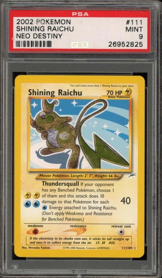 Pokemon Shining Raichu Neo Destiny Unlimited 111/105 PSA 9 Mint