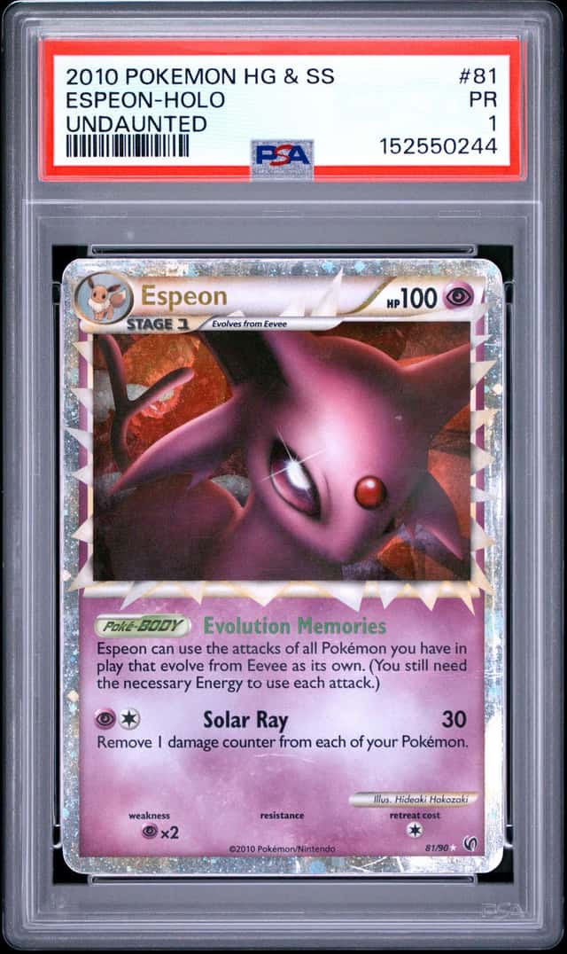 Pokemon Espeon Prime Holo Heartgold & Soulsilver Undaunted 81/123 PSA 1