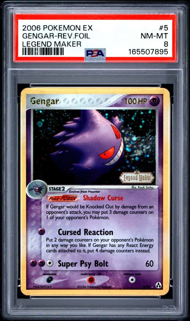Gengar 5/92 Reverse Holo From Pokemon TCG Legend Marker Graded PSA 8