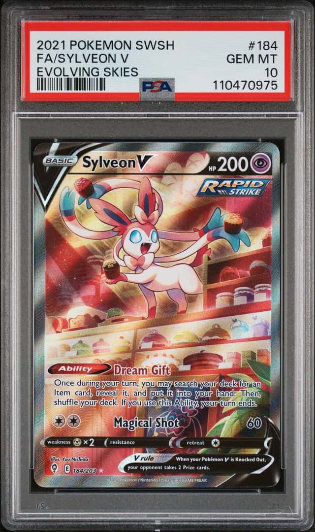 2021 Pokemon Sylveon V Alternate FA 184/203 SWSH07: Evolving Skies PSA 10