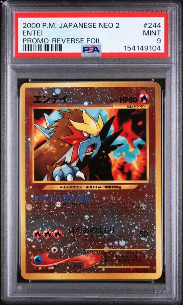 2000 POKEMON JAPANESE NEO 2 PROMO REVERSE FOIL #244 ENTEI PSA 9