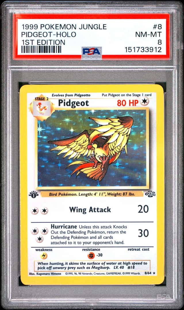 1999 POKEMON JUNGLE 1ST EDITION #8 PIDGEOT-HOLO PSA 8