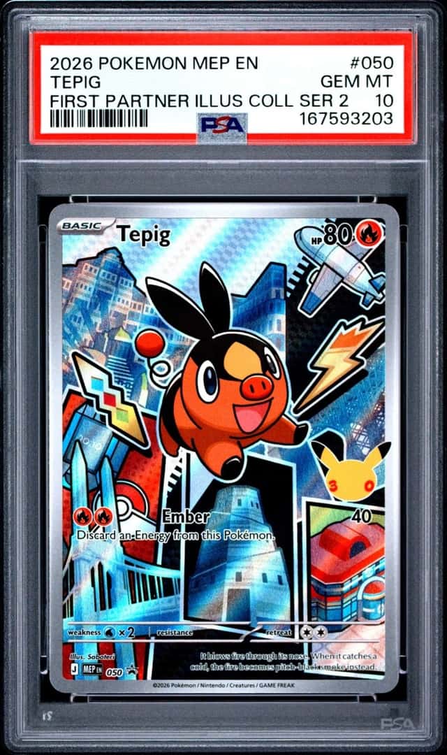 2026 POKEMON MEP FIRST PARTNER ILLUSTRATION COLLECTION #050 TEPIG PSA 10