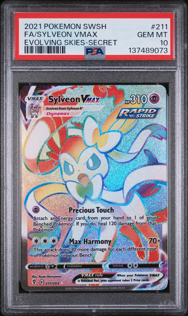 Pokemon 2021 Sylveon VMAX 211/203 Alt Art SR Evolving Skies GEM MINT PSA 10