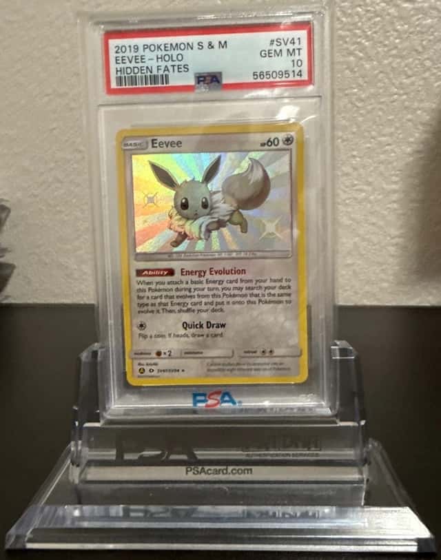 2019 Pokemon S & M Hidden Fates # SV41 Shiny Holo Rare Eevee Mint PSA 10