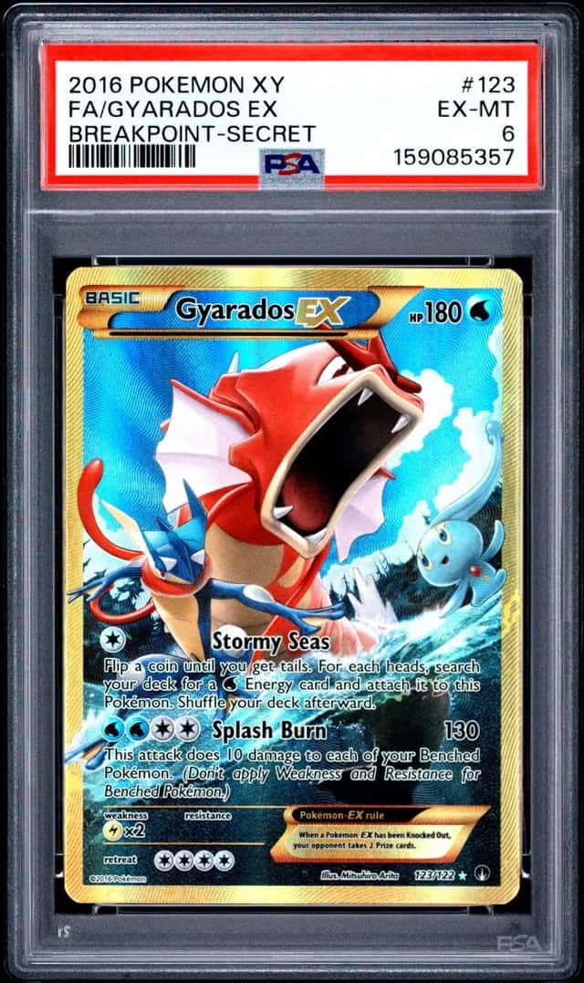 2016 POKEMON XY BREAKPOINT SECRET #123 FULL ART/GYARADOS EX PSA 6