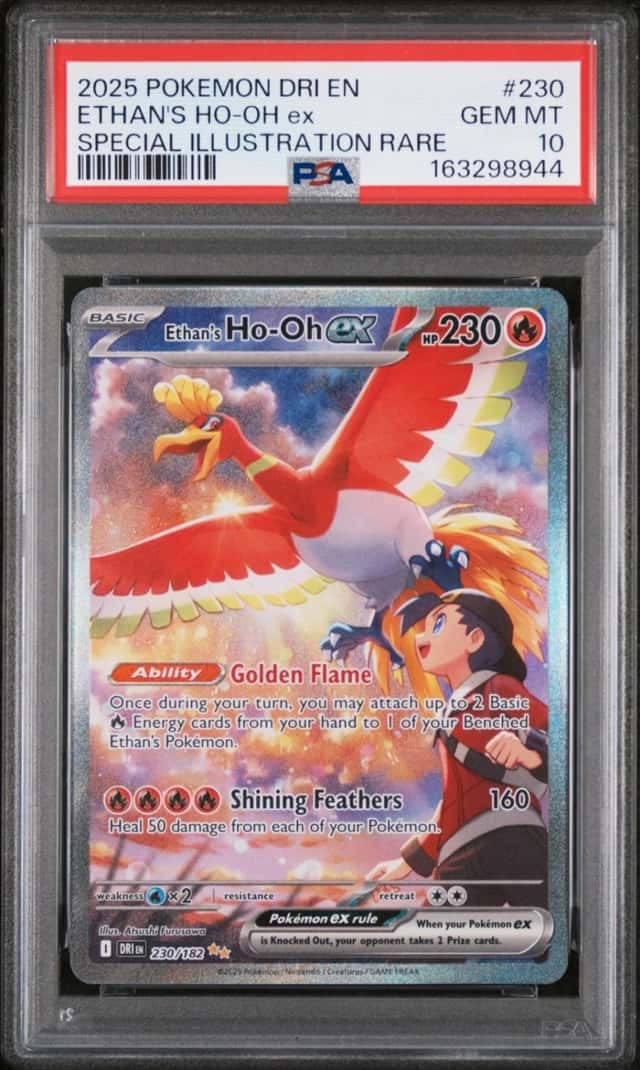 2025 POKEMON DRI SPECIAL ILLUSTRATION RARE #230 ETHAN'S HO-OH EX PSA 10