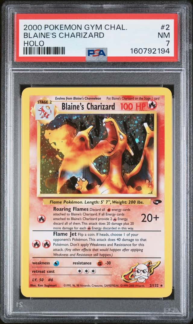 2000 Pokemon Gym Challenge Blaine's Charizard 2/132 Holo EN PSA 7