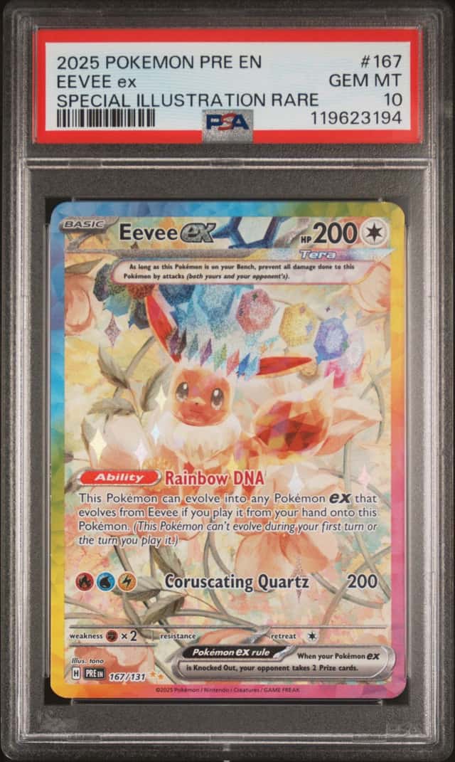 POKEMON EEVEE ex 2025 PRISMATIC EVOLUTIONS #167 SPECIAL ILL RARE PSA 10