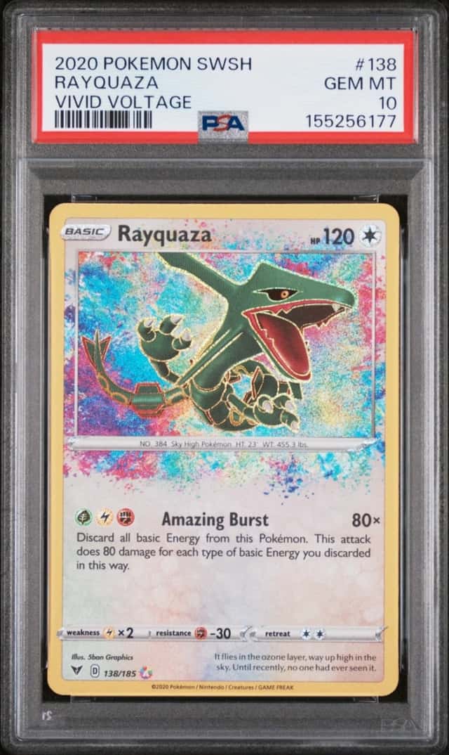 2020 POKEMON SWORD & SHIELD VIVID VOLTAGE #138 RAYQUAZA PSA 10