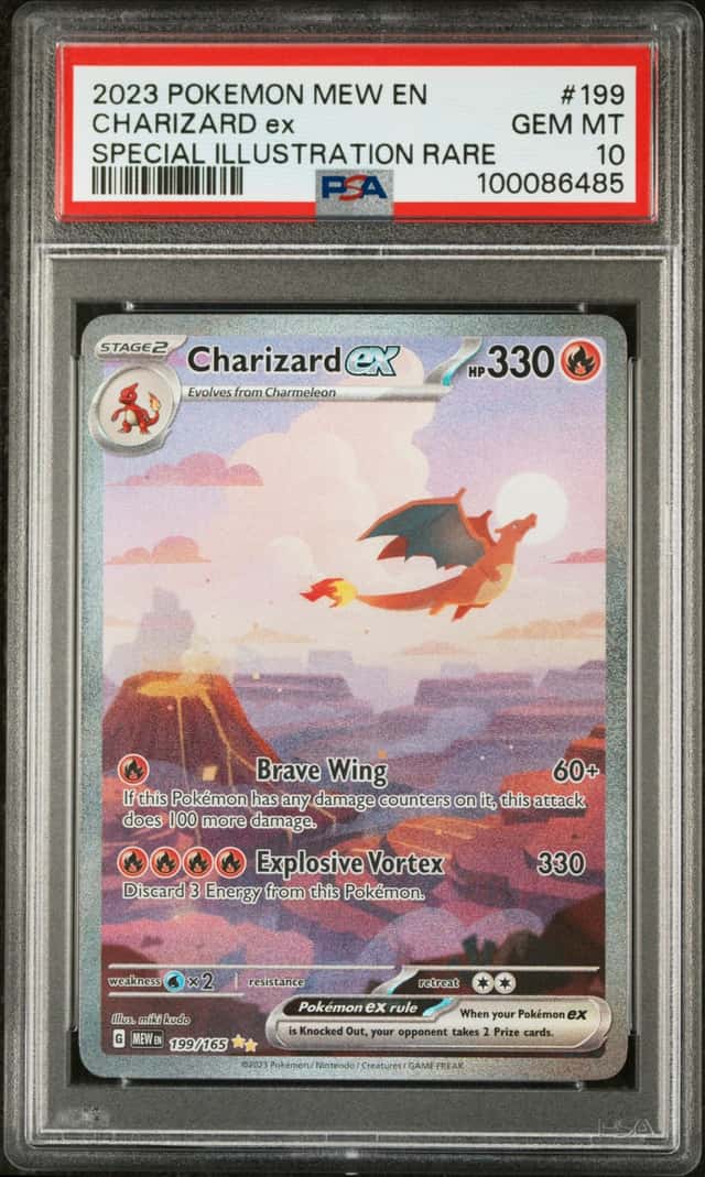 Pokémon TCG Charizard EX 199/165 Scarlet Violet 151 English Card PSA 10 GEM MINT