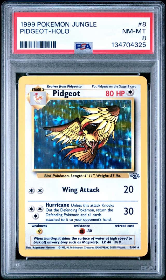 1999 Pokémon Jungle Pidgeot Holo #8 – PSA 8 NM-MT