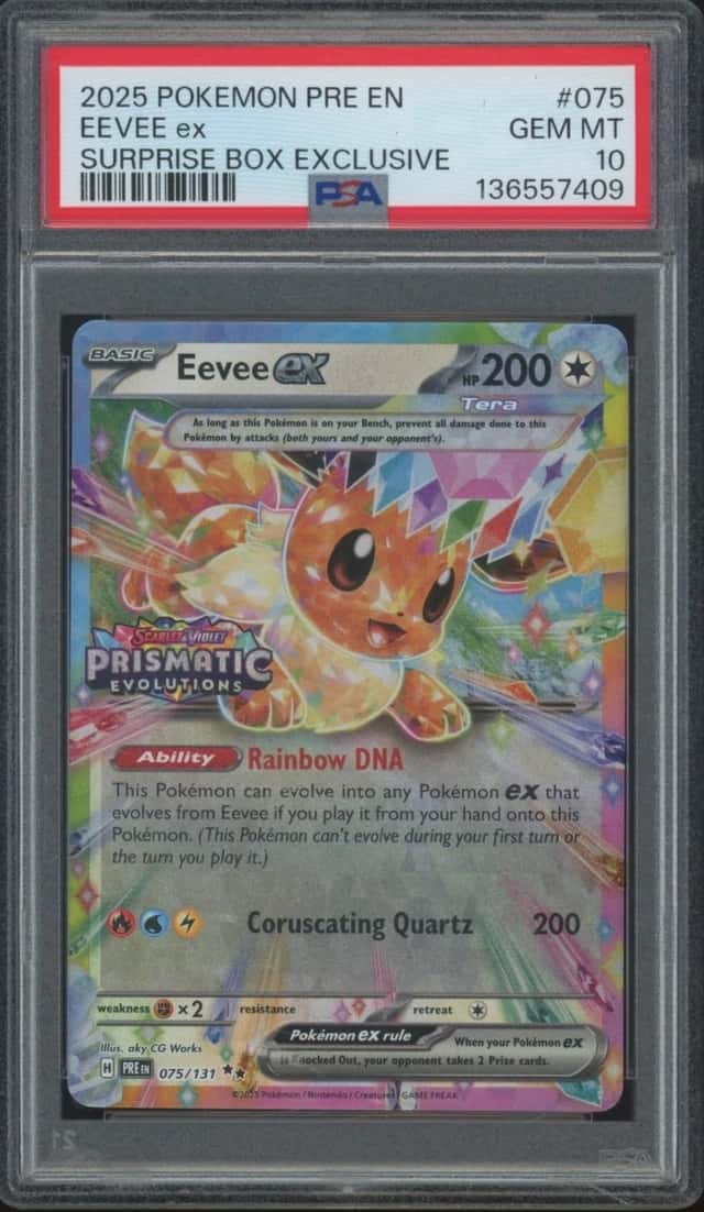 2025 Pokemon Prismatic Evolutions #075 Eevee ex Gem Mint PSA 10