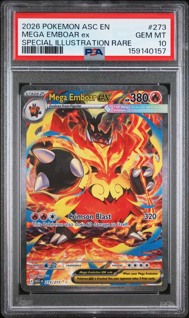 2026 Pokemon Mega Emboar ex Special Illustration Rare #273/217 PSA 10