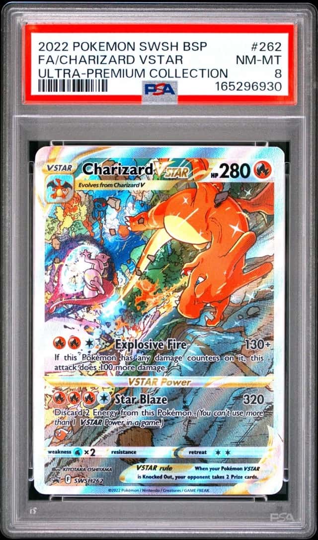 2022 POKEMON SWSH ULTRA-PREMIUM COLLECTION #262 FULL ART/CHARIZARD VSTAR PSA 8