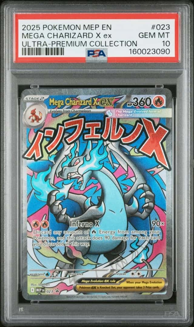 2025 POKEMON MEP EN-ME BLACK STAR PROMO #023 MEGA CHARIZARD X EX PSA 10