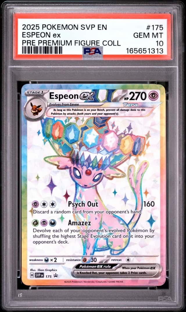 2025 POKEMON SVP PRISMATIC EVOLUTIONS PREMIUM FIGURE COLLECTION ESPEON EX PSA 10