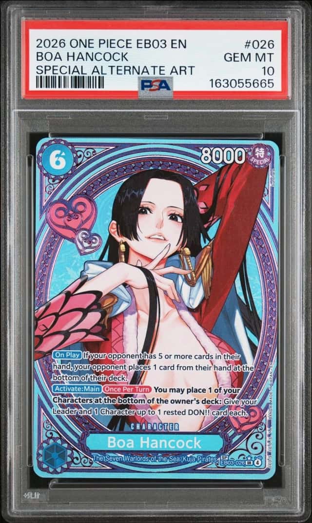 2026 ONE PIECE EB03-HEROINES EDITION SPECIAL ALT ART BOA HANCOCK PSA 10