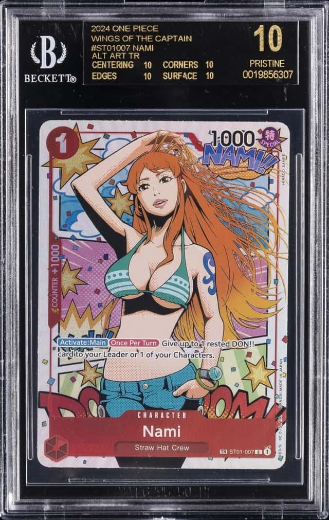 2024 ONE PIECE WINGS OF THE CAPTAIN ALT ART #ST01007 NAMI BGS 10 BLACK LABEL