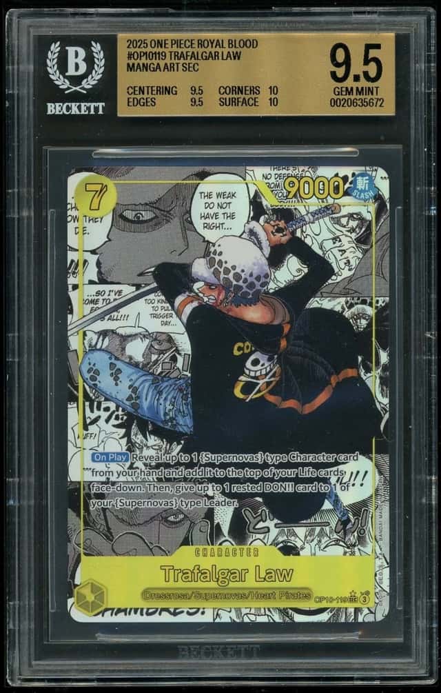 2025 One Piece Trafalgar Law MANGA ART SEC Royal Blood BGS 9.5