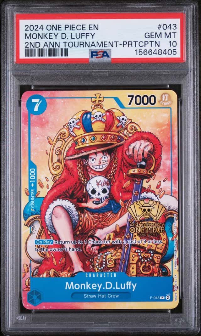 2024 One Piece English 2nd Anniversary Tournament #043 Monkey D Luffy PSA 10